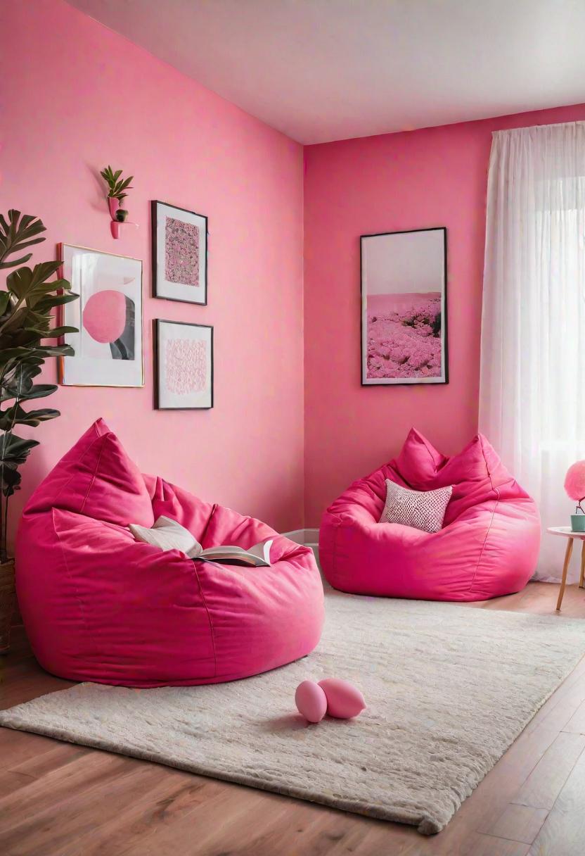 63 Luxurious Pink Bedrooms to Warm Up Your Space 62 59. Pink Bean Bag Chairs-0
