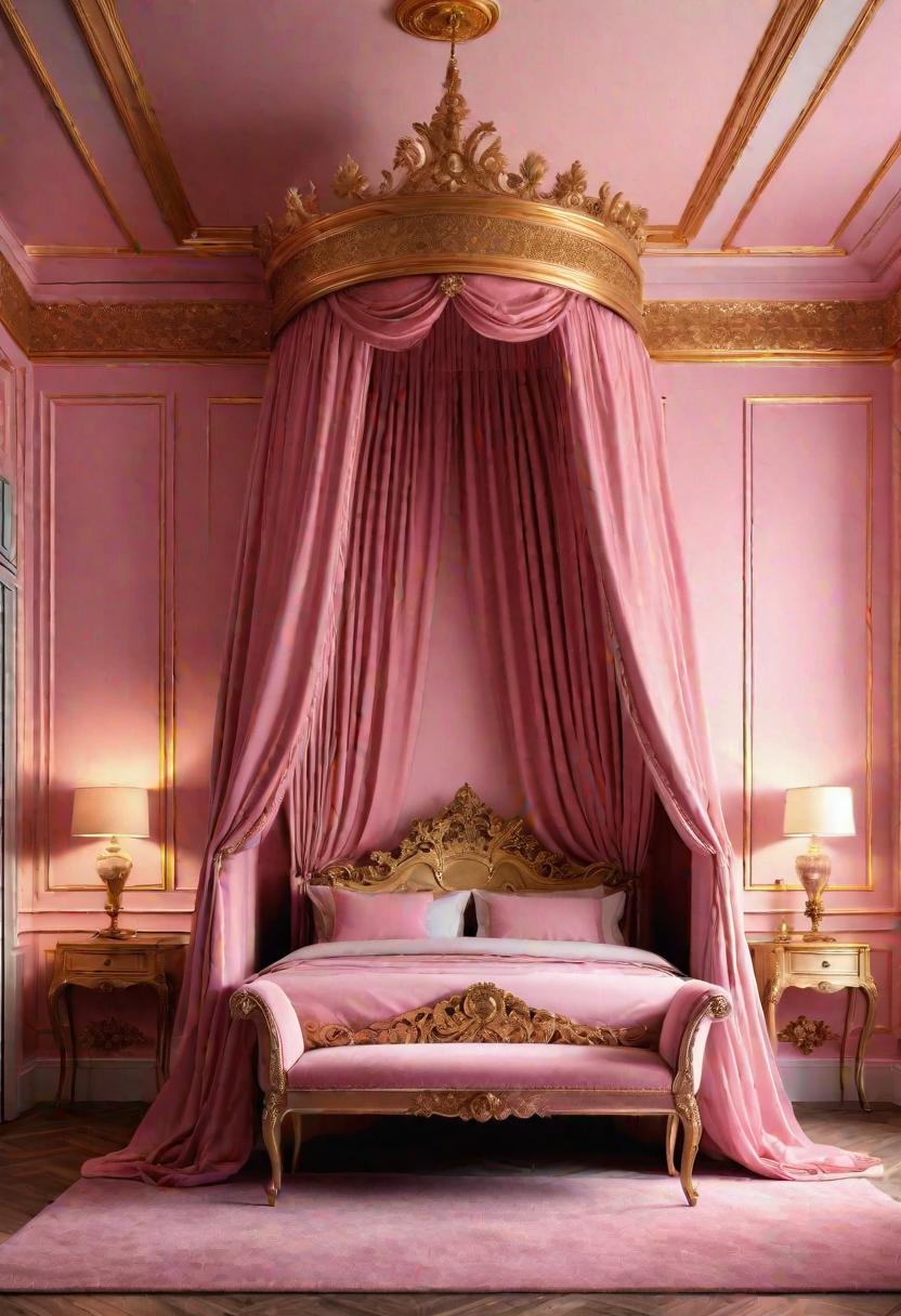 63 Luxurious Pink Bedrooms to Warm Up Your Space 27 25. Pink Bedroom with Crown Molding-0