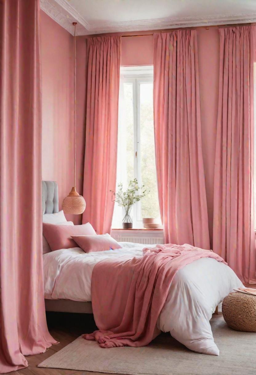 63 Luxurious Pink Bedrooms to Warm Up Your Space 39 37. Pink Blackout Curtains-0
