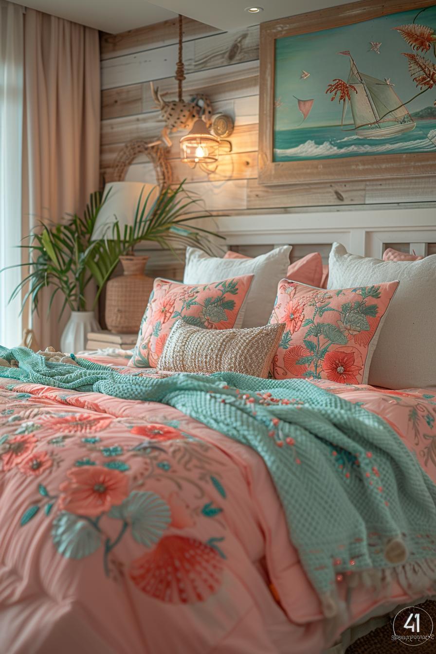 15 dreamy pink coastal bedroom ideas: beach & aesthetics 36 13. Pink Coastal Retreat: Salt water sunset 0