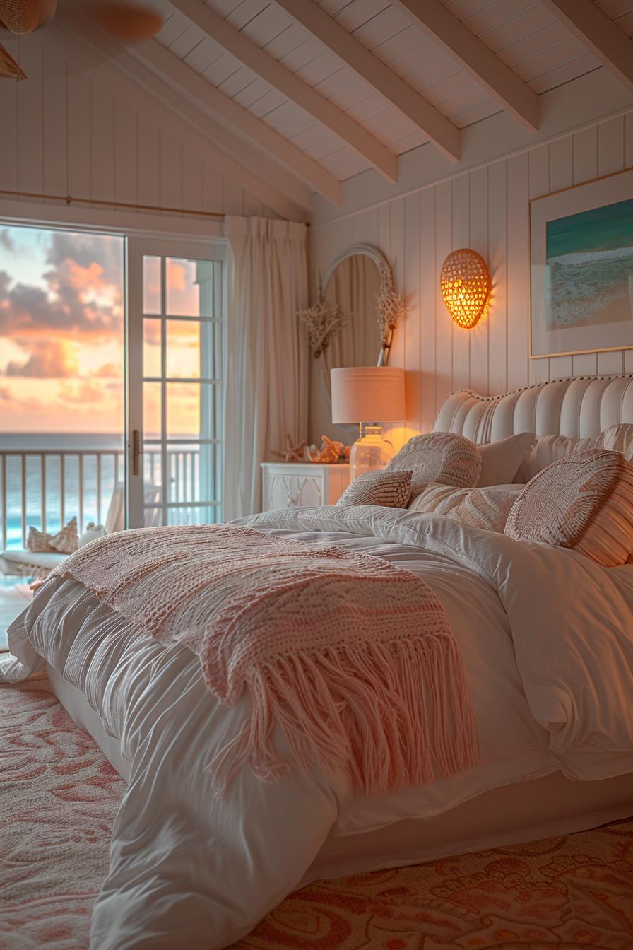 15 dreamy pink coastal bedroom ideas: beach & aesthetics 37 13. Pink Coastal Retreat: Salt water sunset-1