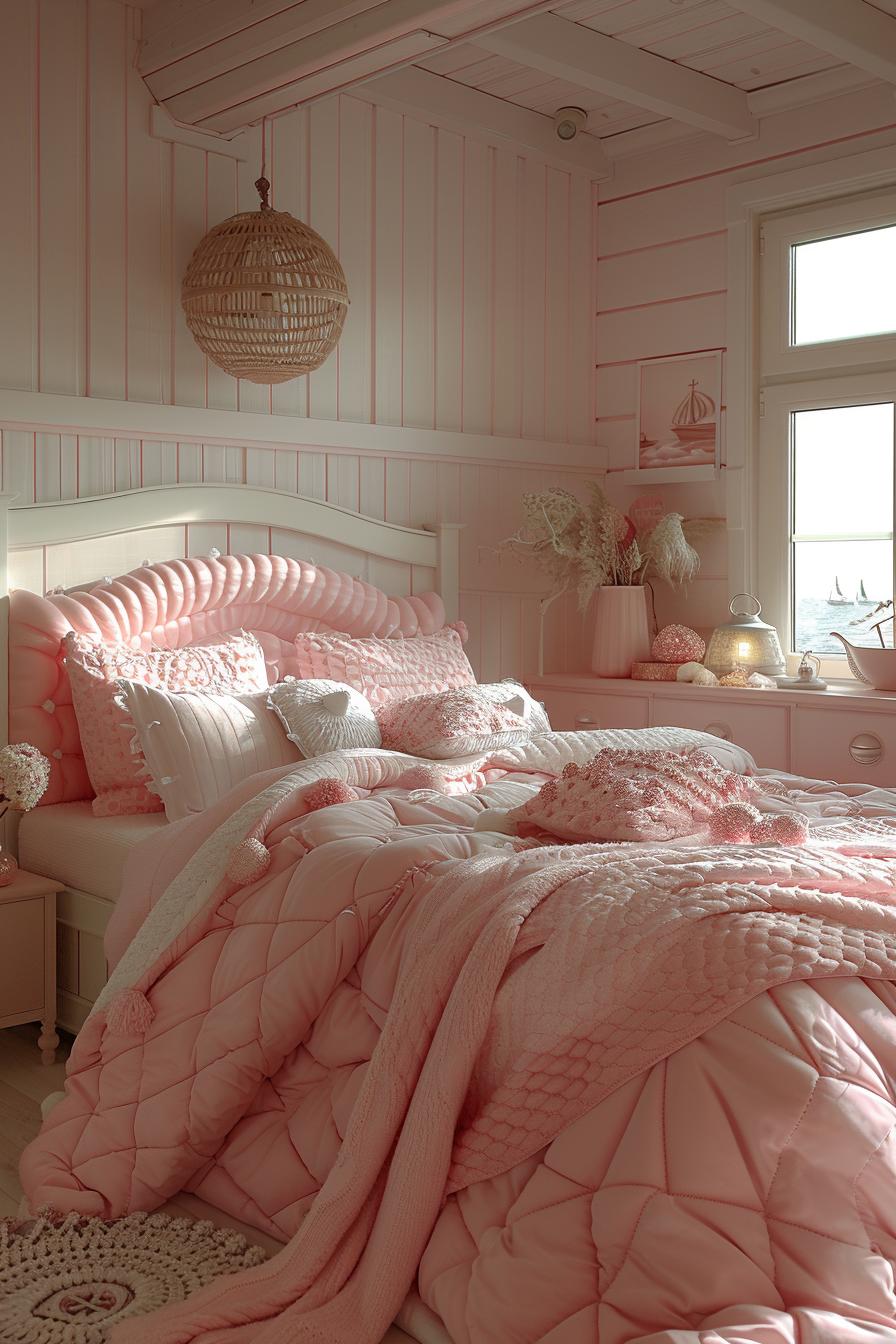 15 dreamy pink coastal bedroom ideas: beach & aesthetics 38 13. Pink Coastal Retreat: Salt water sunset-2