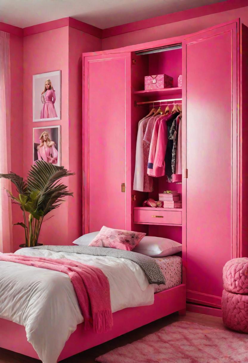63 Luxurious Pink Bedrooms to Warm Up Your Space 12 10. Pink Dream Closet Doors-0