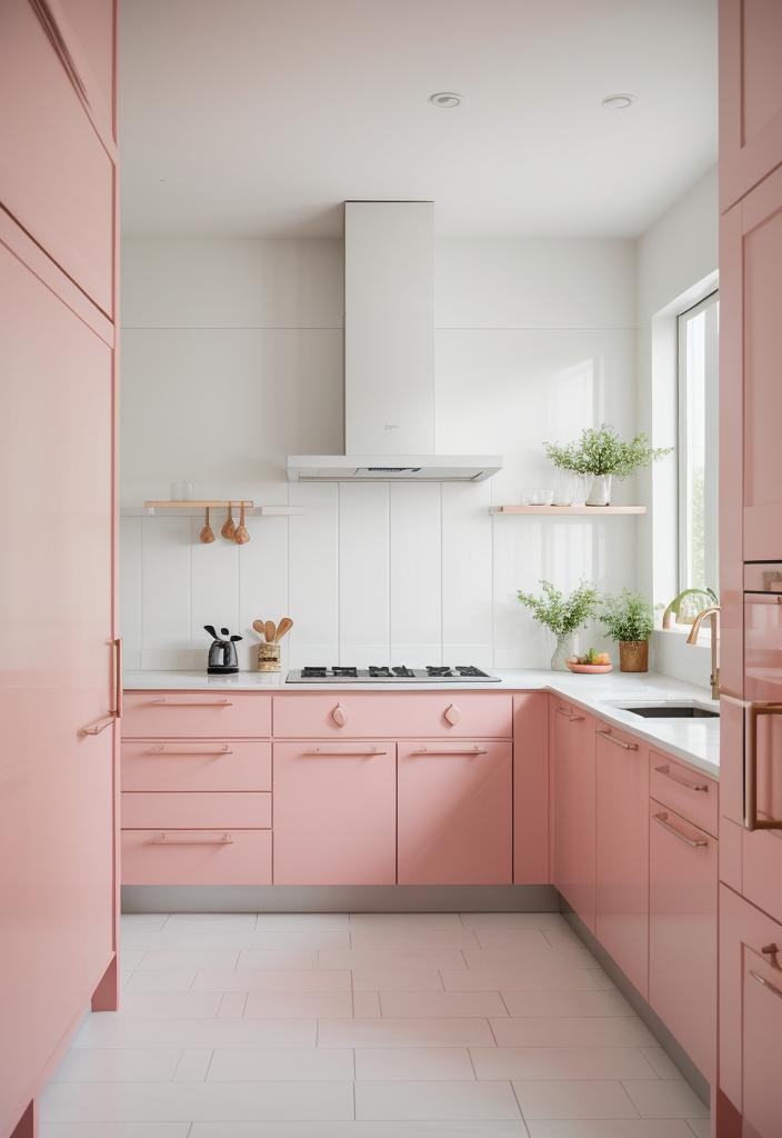 35 Charming Pink Kitchen Ideas: a Feminine Flair in Your Cooking Space 39 32. Pink Grout for White Tiles-0