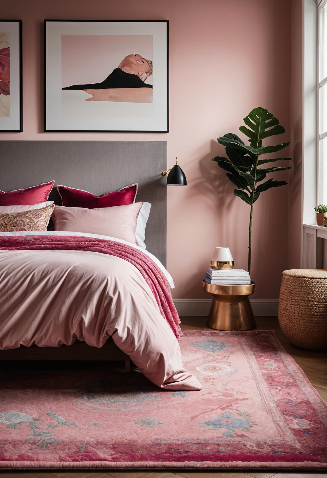 39 Dreamy Bedroom Decor Ideas (New) 32 26. Pink Layered Rug Decor Concept-0