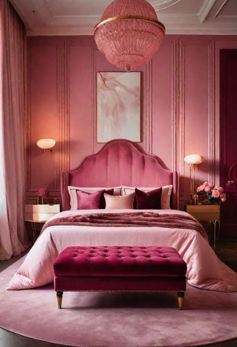 63 Luxurious Pink Bedrooms to Warm Up Your Space 19 17. Pink Ottoman Combo-0