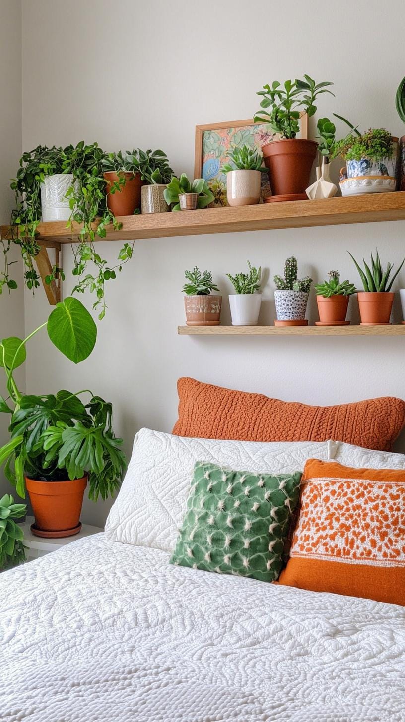 15 unique Boho bedroom -Decor ideas that you have to see 22 8. Plant-filled boho shelf styling-0