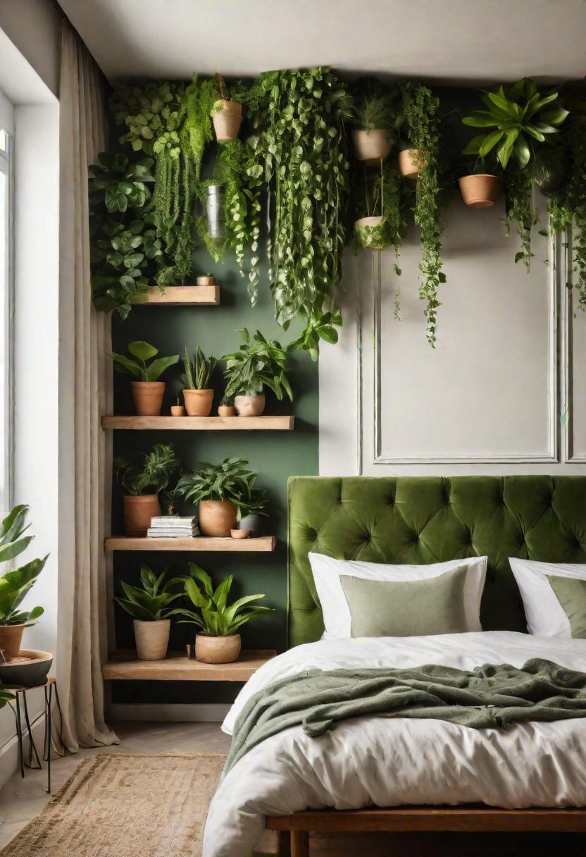 36 Earthy Bedroom Ideas for a Serene Space 10 4. Plant Wall Bedroom Oasis-1