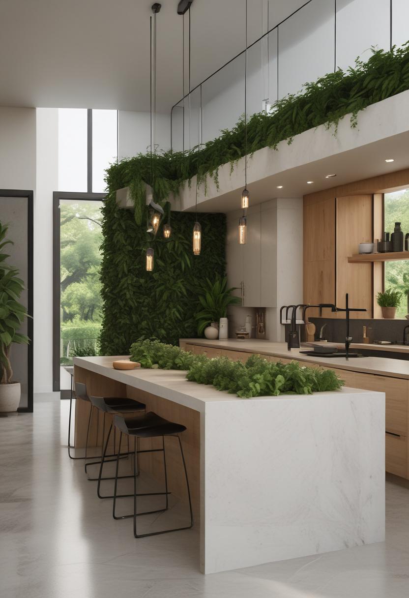 26 Genius Kitchen Island Ideen: Stil und Funktionalität 4 1. Pflanzer auf mehrstufiger Insel-1