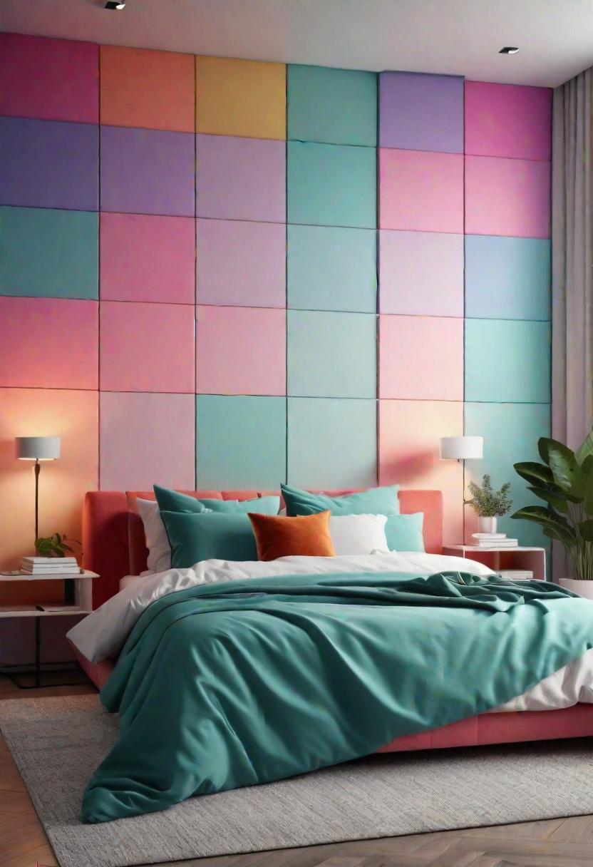 35 Stunning Bedroom Accent Walls for a Cozy Makeover 43 21. Playful Gradient Accent Wall-1