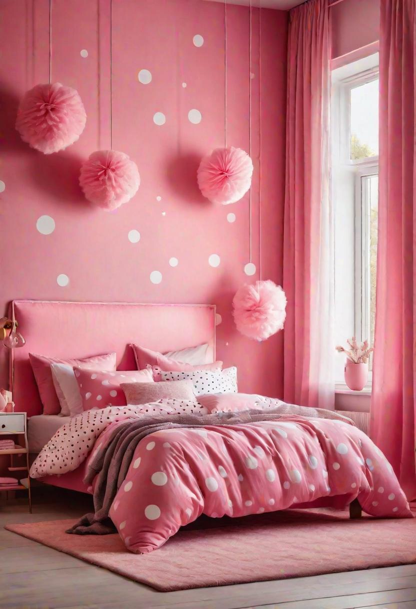 63 Luxurious Pink Bedrooms to Warm Up Your Space 41 39. Polka Dot Pink Bedroom-0