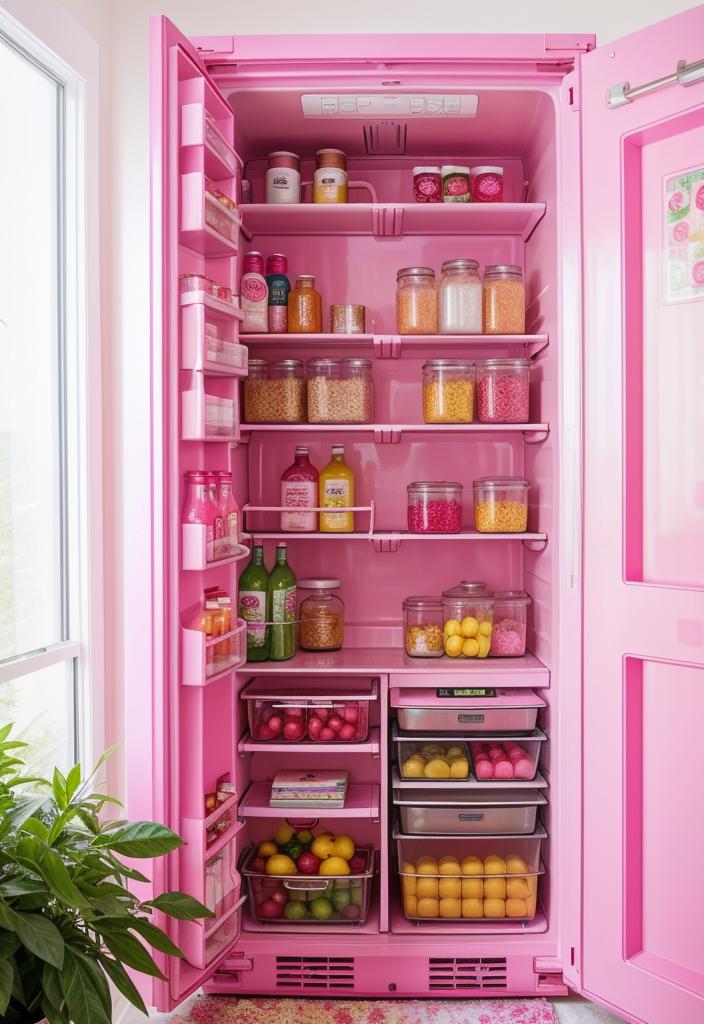 35 Charming Pink Kitchen Ideas: a Feminine Flair in Your Cooking Space 20 17. Pomegranate Pink Fridge Magnets-0