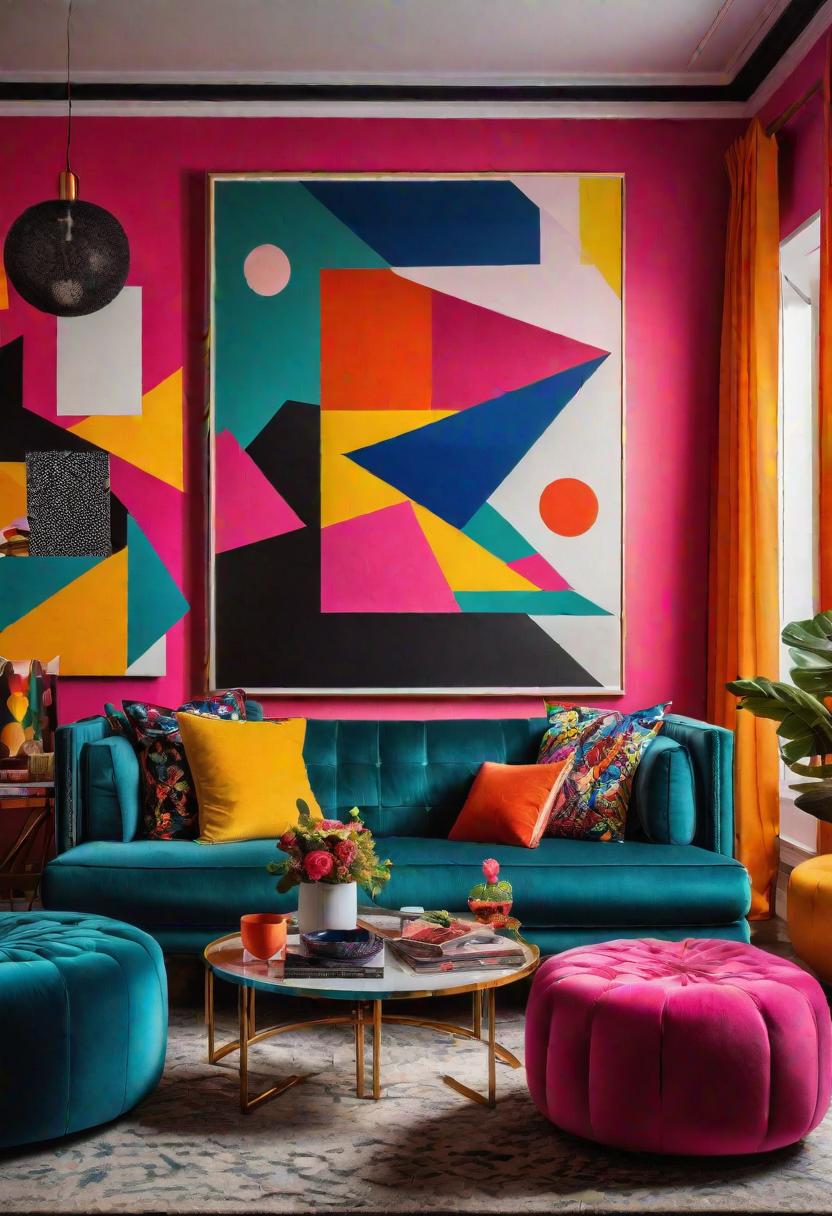 43 Modern Living Room Inspirations: Chic, Spacious, and Vibrant 34 32. Pop Art Living Room Inspiration-0