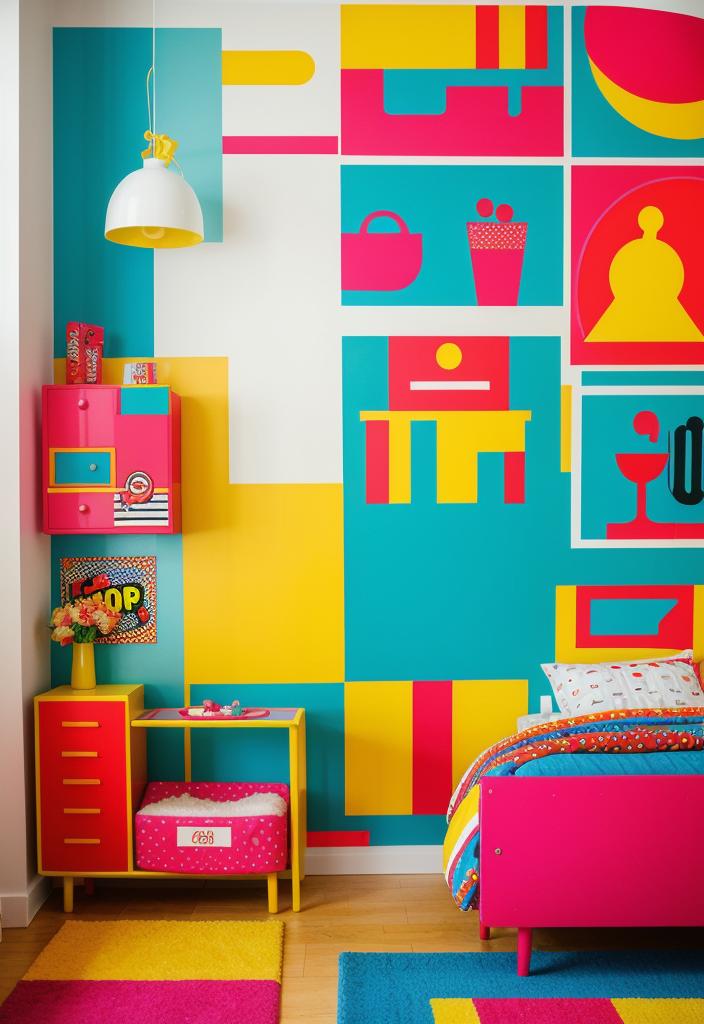 25 Eklektische Schlafzimmer Ideen für einen einzigartigen Raum 40 22. Pop Art Playroom Collection-1