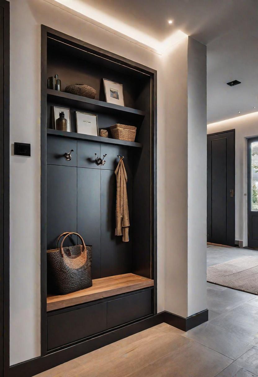 39 Chic Small Entrance Hall Ideas: Creative Solutions for Welcoming Spaces 31 27. Practical In-Wall Niche Solution-0