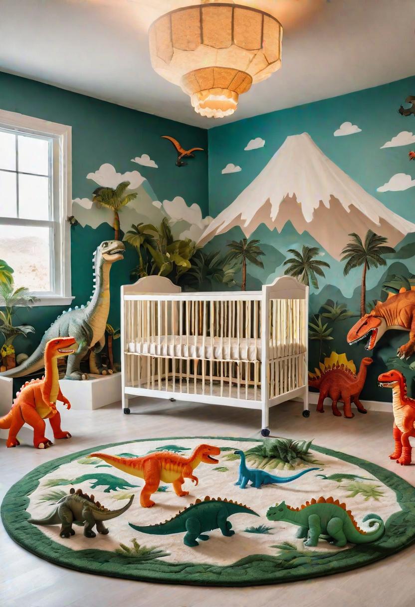 61 Dreamy Nursery Room Inspirations: From Cozy Corners to Whimsical Themes 73 50. Prehistoric Playpen Palace-0