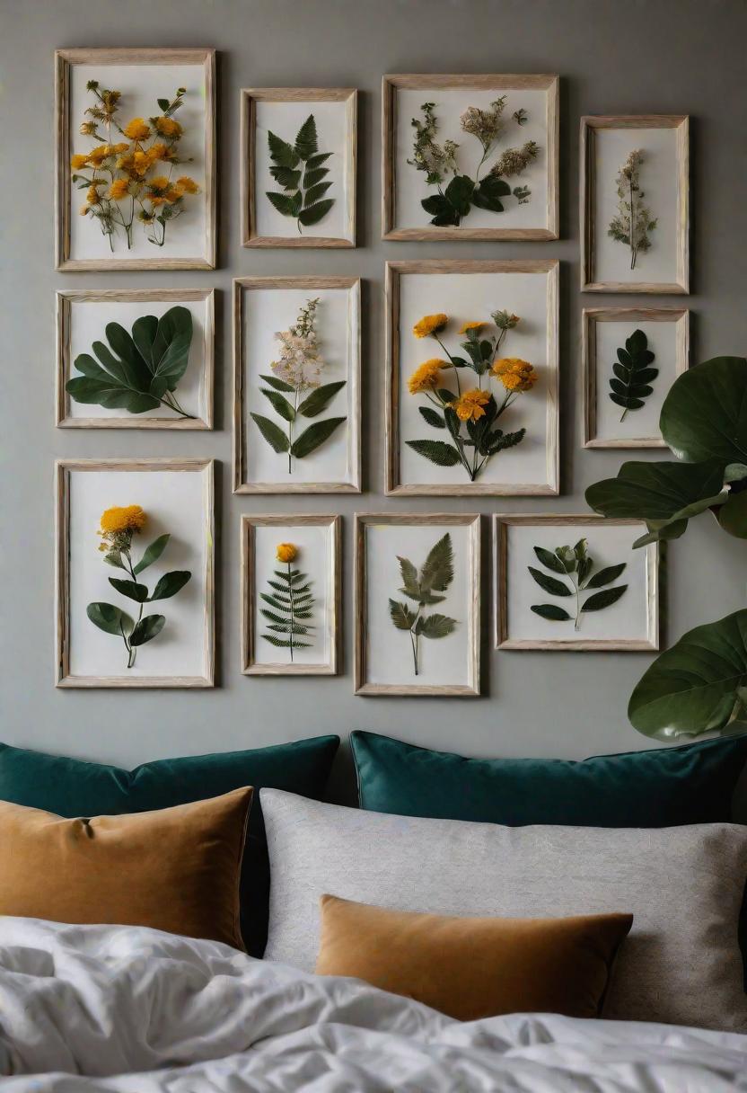 61 Inspiring Bedroom Wall Decor Ideas: Transform Your Space into a Dreamy Retreat 41 39. Pressed Flower Frames-0