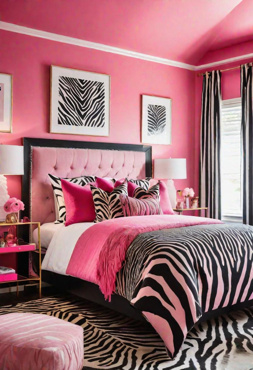 63 Luxurious Pink Bedrooms to Warm Up Your Space 50 48. Pretty in Pink: Zebra Accents-0
