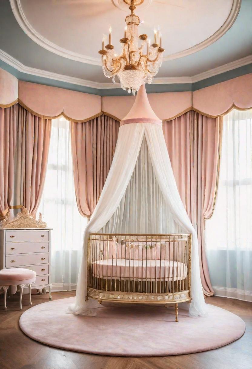 61 Dreamy Nursery Room Inspirations: From Cozy Corners to Whimsical Themes 21 12. Princess Pavilion Nursery Inspiration-2