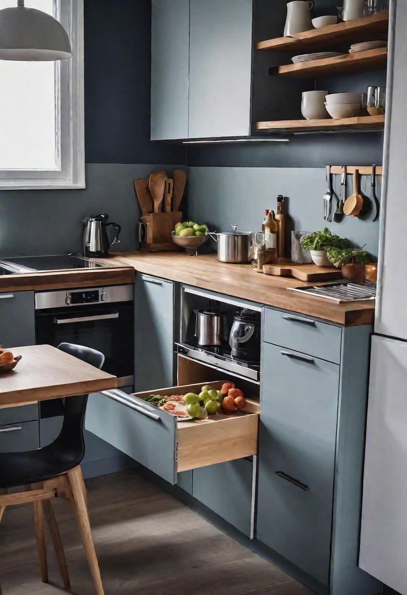 39 Clever Small Kitchen Ideas: Maximize Your Space with Stylish and Functional Designs 45 36. Pull-Out Hideaway Table-0