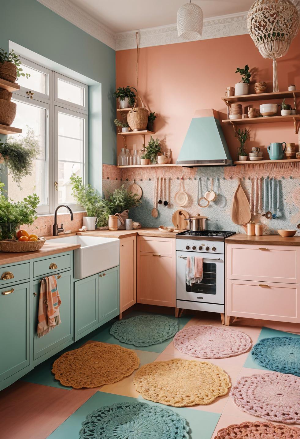 27 Stunning Boho Kitchen Designs That Will Inspire You 7 4. Rainbow Boho Kitchen Charm-1
