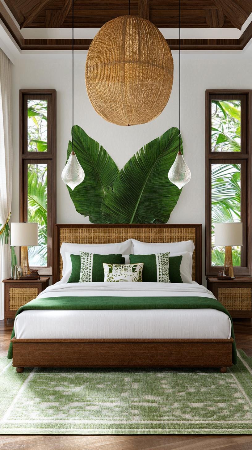 20 moody green bedroom ideas for a cozy retreat 63 20. Rainforest Retreat: Use lush green textiles with rainy decor and custom roofs for a real rainforest vibe-0