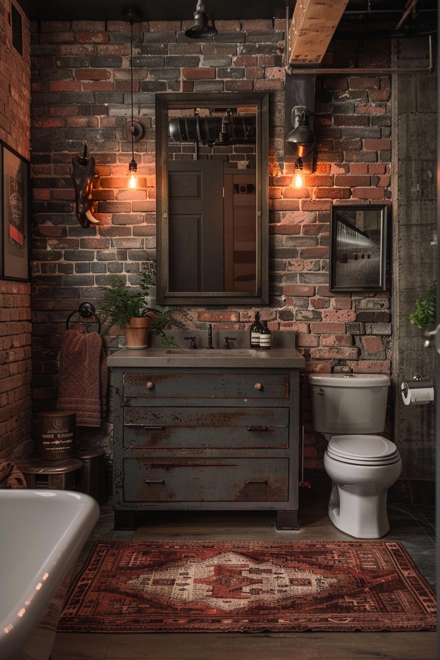 21 breathtaking bathroom wall decoration ideas to inspire them 30 15. RAW Industrial Chic Bathroom Deskor-0