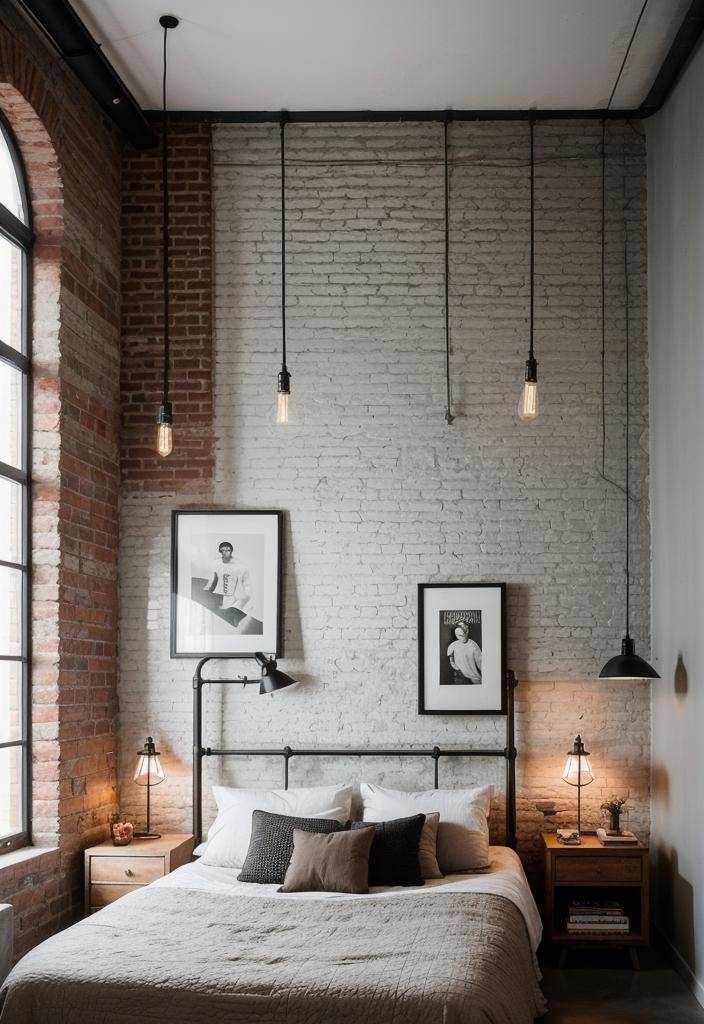 25 Eklektische Schlafzimmer Ideen für einen einzigartigen Raum 6 2. Raw Industrial Chic Schlafzimmer-0