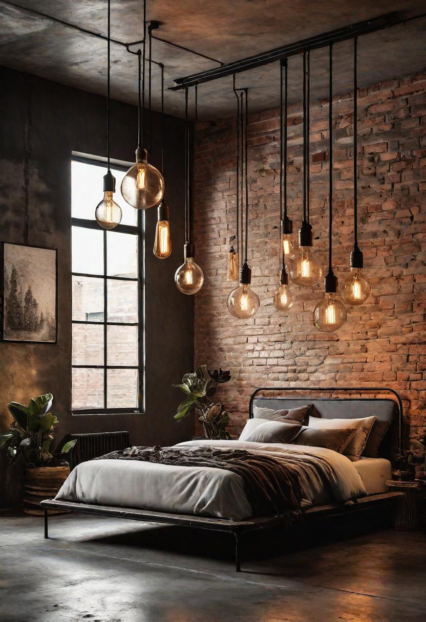25 Eklektische Schlafzimmerideen für einen einzigartigen Raum 7 2. Raw Industrial Chic Schlafzimmer-1