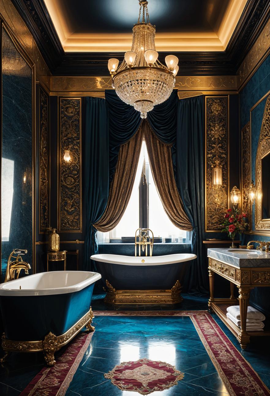 29 Breathtaking Bathroom Decor Ideas to Revamp Your Space 58 26. Regal Bathing Oasis-0