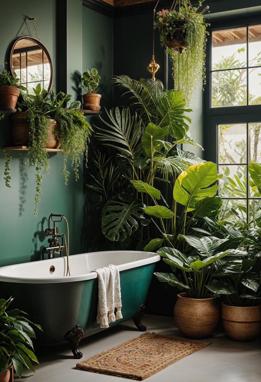 27 Dreamy Boho Bathroom Inspirations for Your Home Makeover 40 22. Relaxing Bathtub Tray with Plants-2