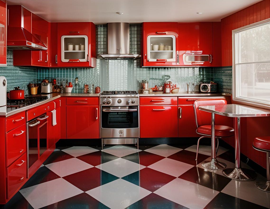 45 Timeless Kitchen Design Ideas for Everlasting Style 6 4. Retro Diner Kitchen Design Ideas-0