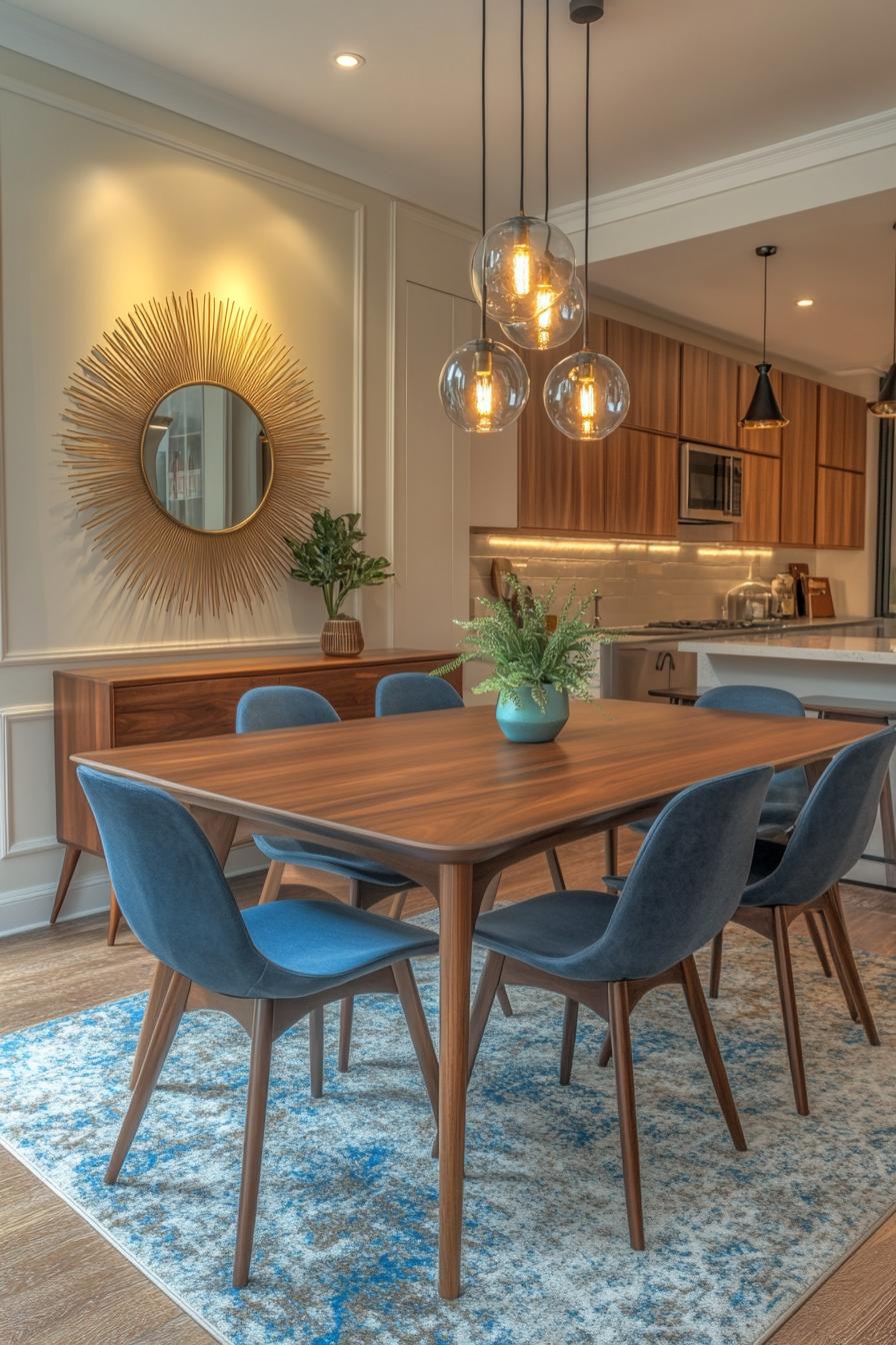 23 breathtaking modern dining tables from the middle of the century, which they worship 49 18. Retro Flair: Sunburst Mirrors Inspiration-2