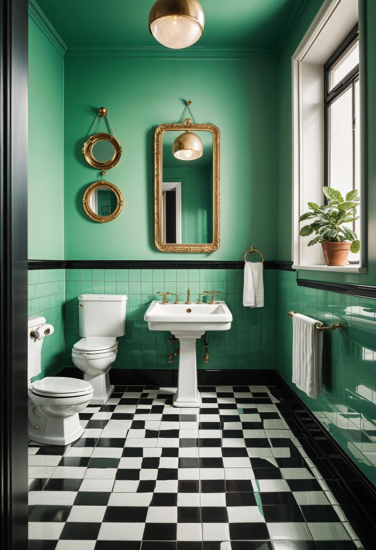 27 wunderschöne grüne Badezimmerideen für einen frischen Look 13 8. Retro Green Badezimmer Makeover-0