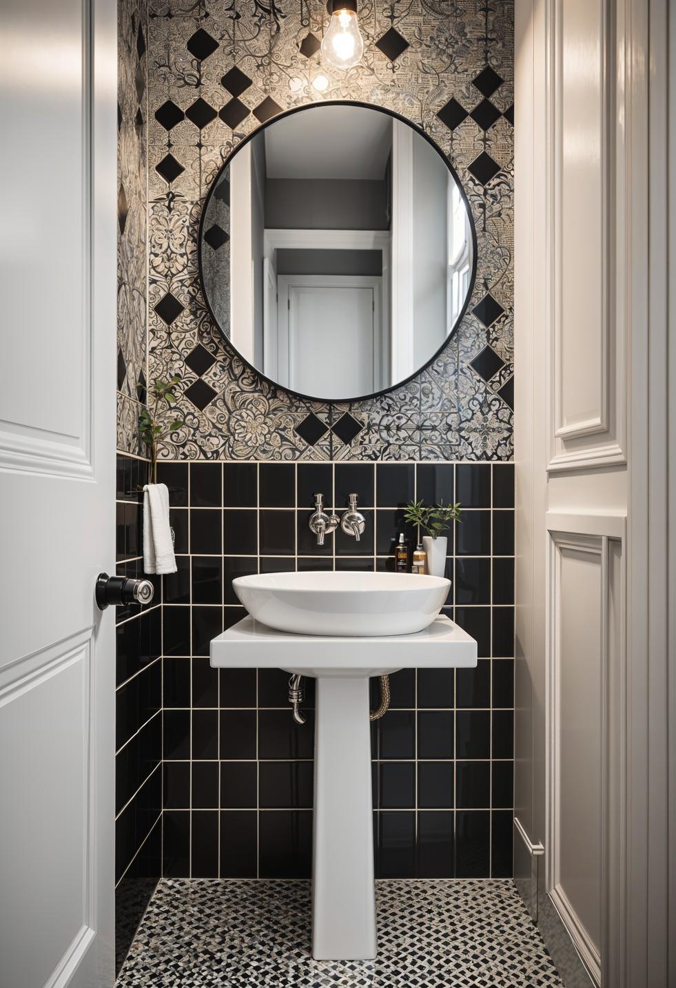 19 Genius Small Bathroom Ideas: Space Saving Hacks 10 4. Retro-inspired bathroom style combo-0