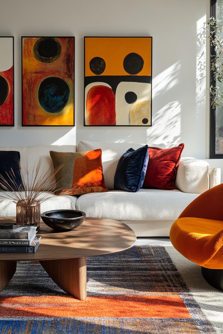 20 breathtaking living room wall decoration ideas 68 20. Retro-inspired modern wall decor-0