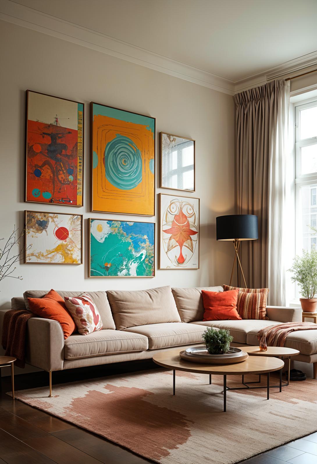 20 breathtaking living room wall decoration ideas 70 20. Retro-inspired modern wall decoration-2