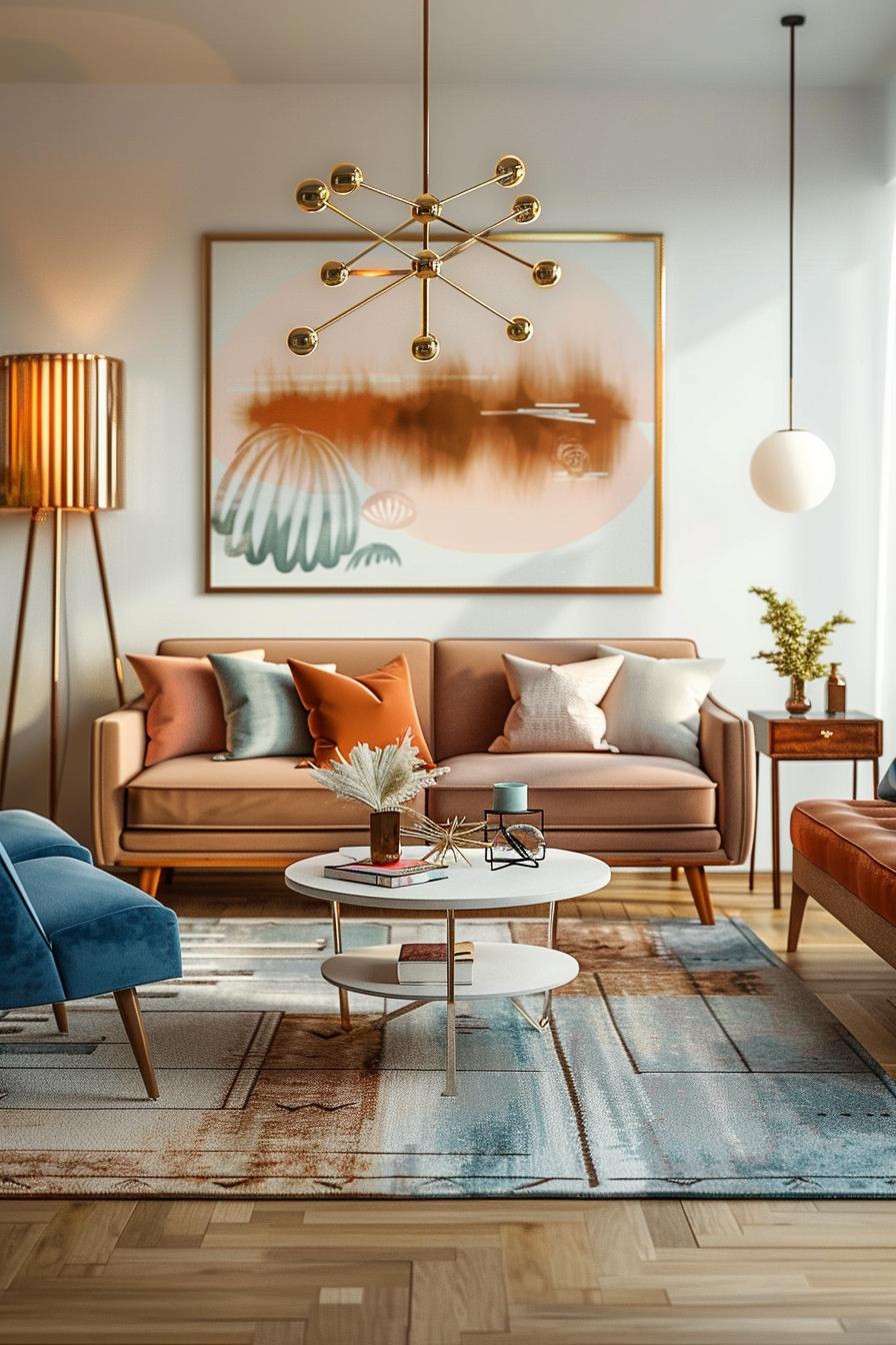 18 colorful in the middle of the century modern living room design 12 4. Retro lights for the middle of the century-0