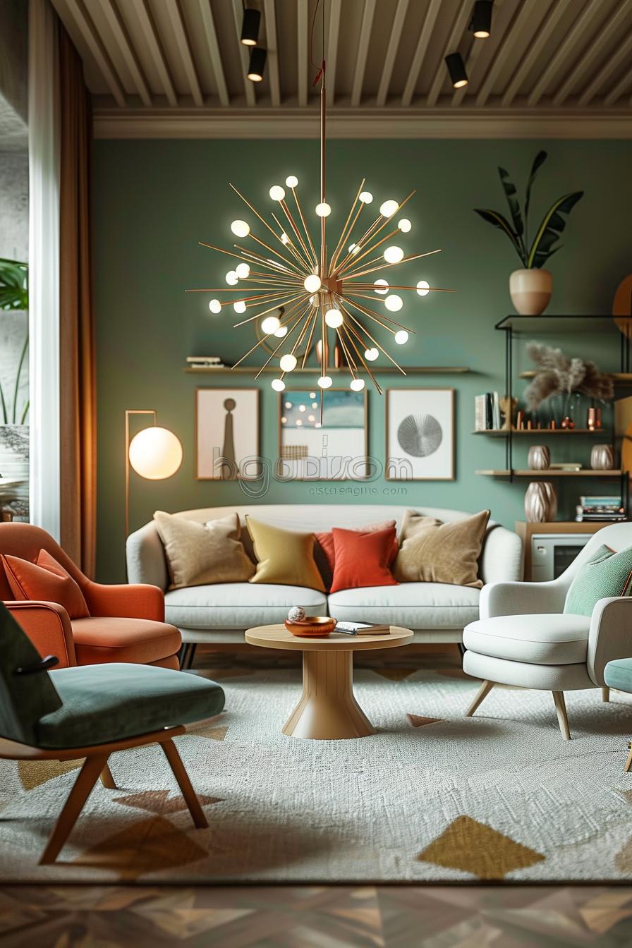 18 colorful in the middle of the century modern living room design 14 4. Retro lights for the middle of the century-2