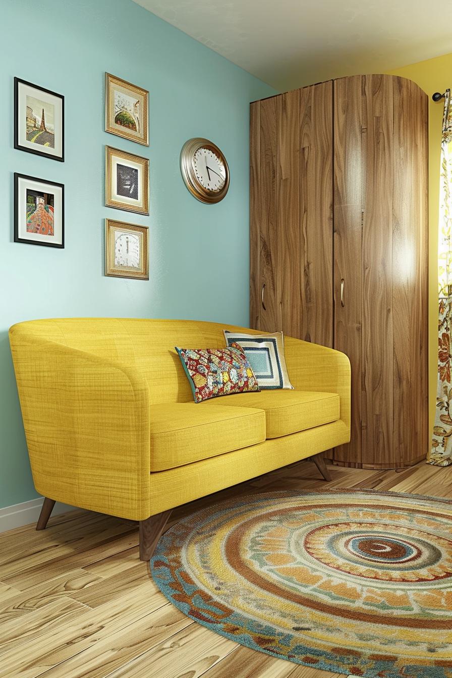 21 Cozy middle of the century modern living room ideas 30 10. Retro Lounge Corner Decor-0