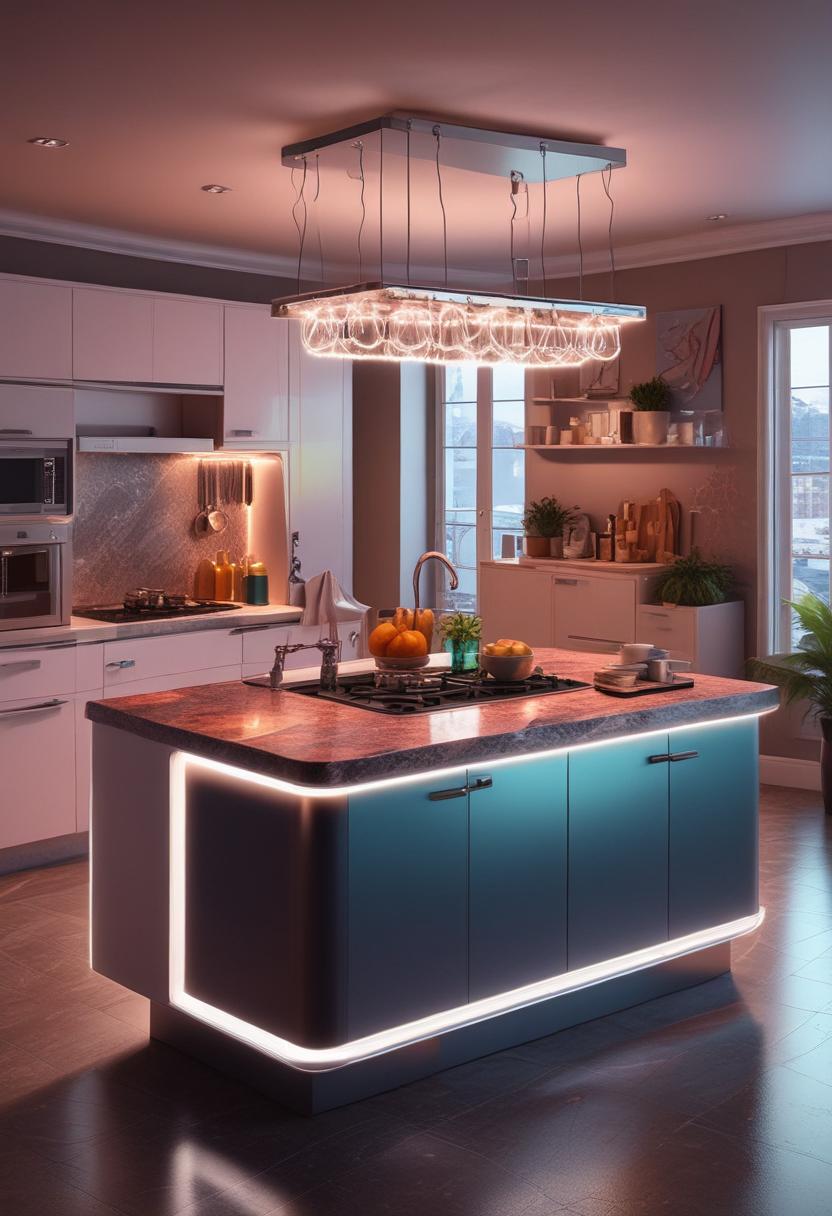 26 Genius Kitchen Island Ideen: Stil und Funktionalität 16 7. Retro Neon Kitchen Island Design-1
