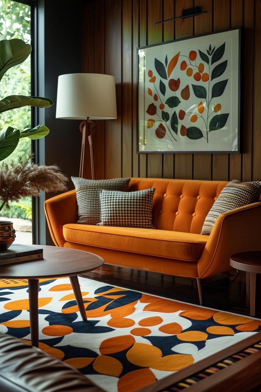 18 colorful in the middle of the century modern living room design 52 18. Retro pattern in residential culture-0