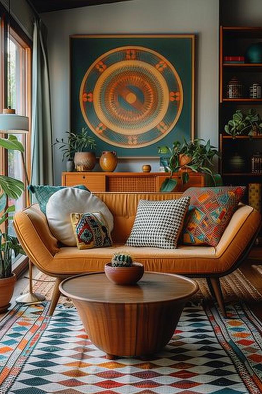 18 colorful in the middle of the century modern living room designs 54 18. Retro pattern in residential culture-2
