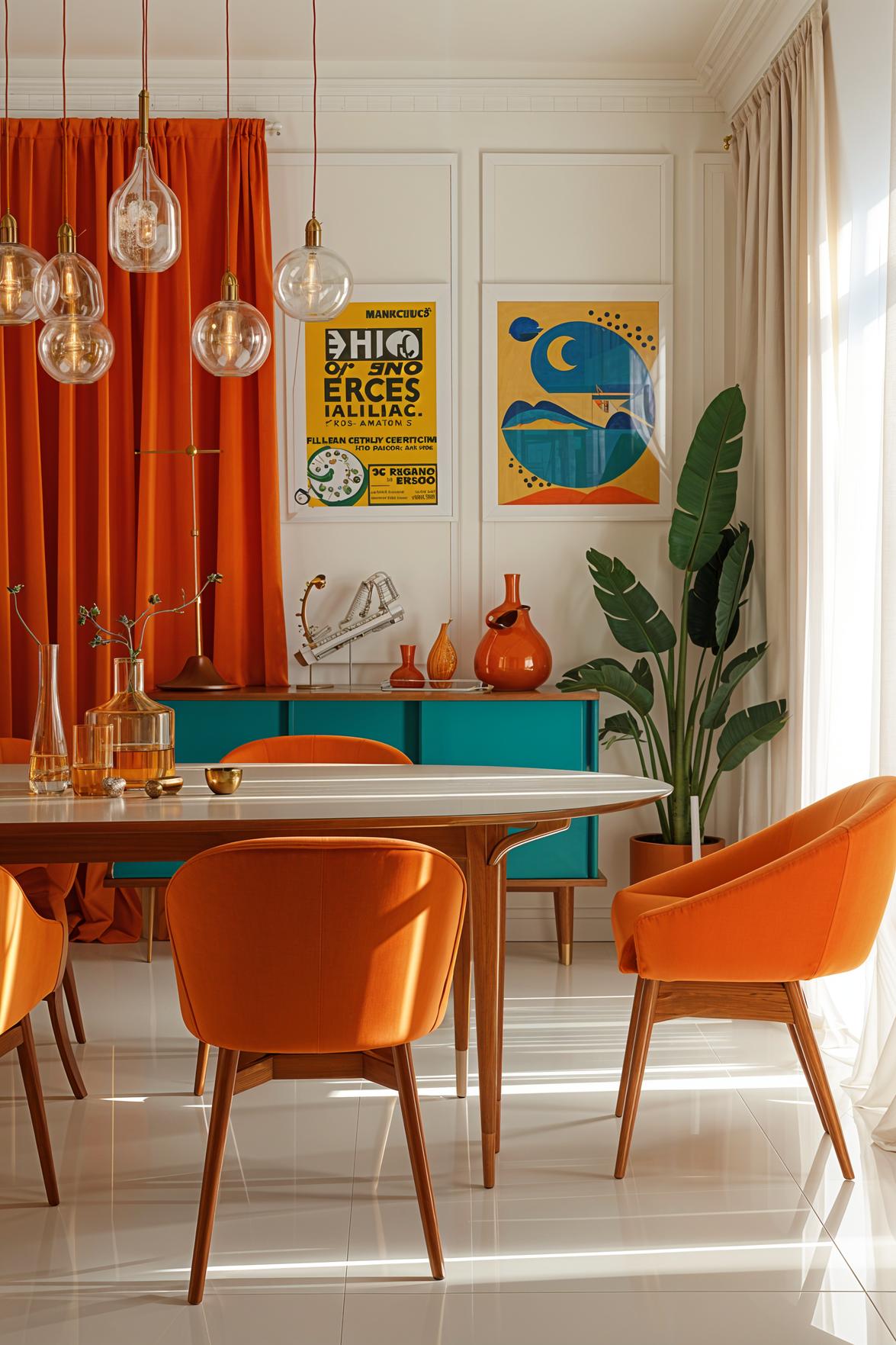 20 chic dining room ideas for copying 17 12. Retro resuscitation: colorful decor-1 in the middle of the century