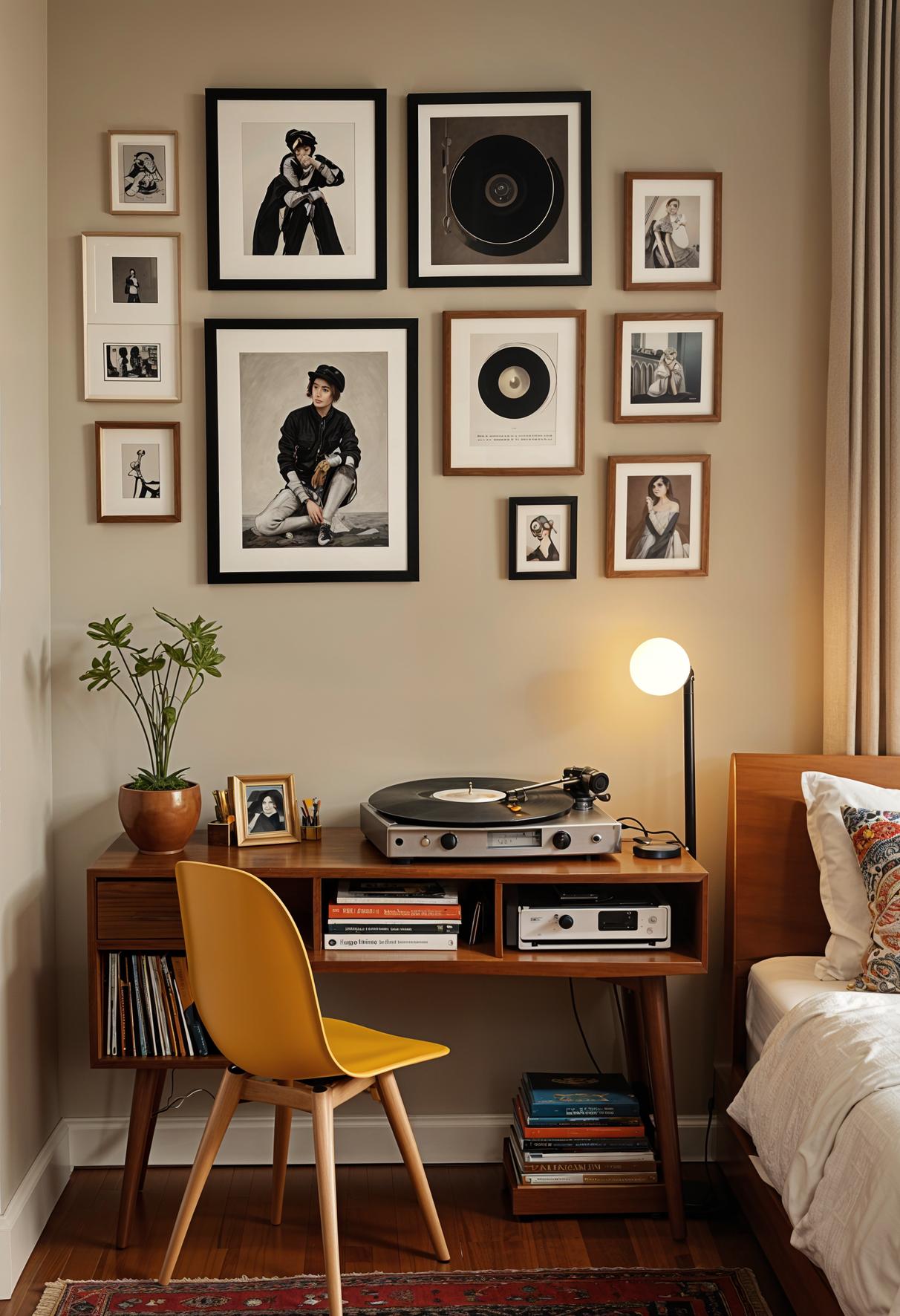 19 ideas for creative dormitory for boys 3 1. Retro vinyl corner setup-0