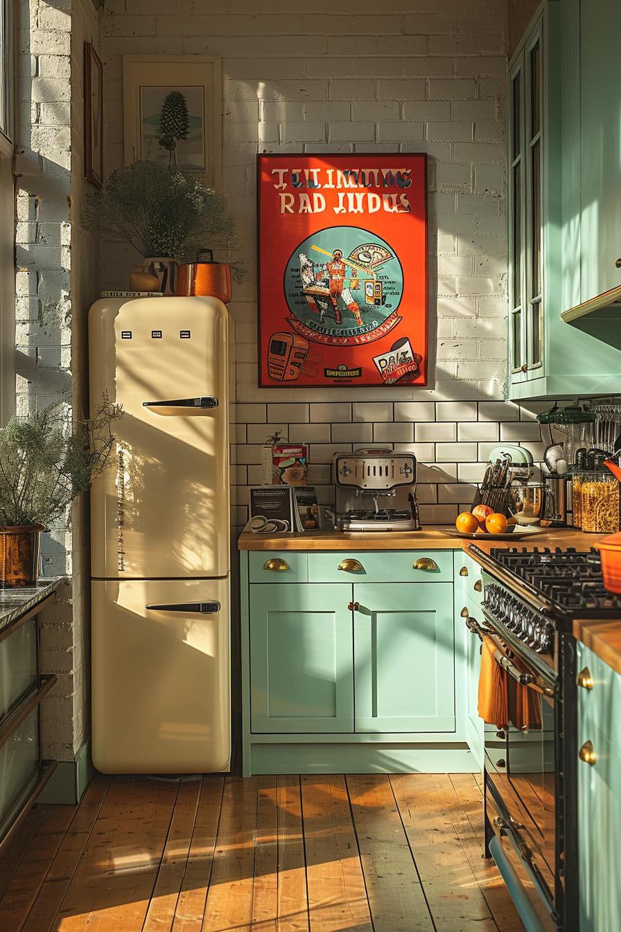 15 unique in the middle of the century modern kitchen ideas 33 11. Retro wall art for Kitchen-1