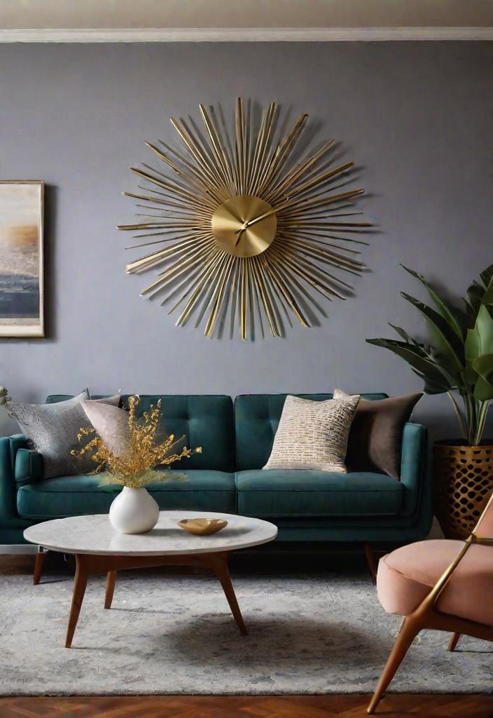 27 schöne Mitte des Jahrhunderts moderne Wohnzimmer 4 2. Retro Wall Clock-0