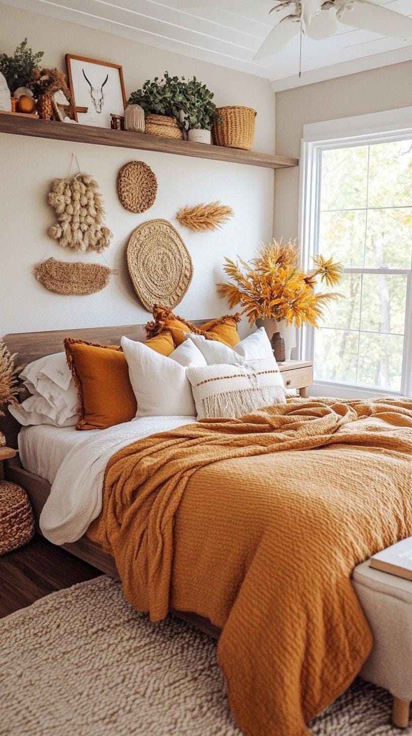 21 new bedroom ideas for your 2025 refreshment 17 5. Rich earthy tones with heavy blankets and pillow-1