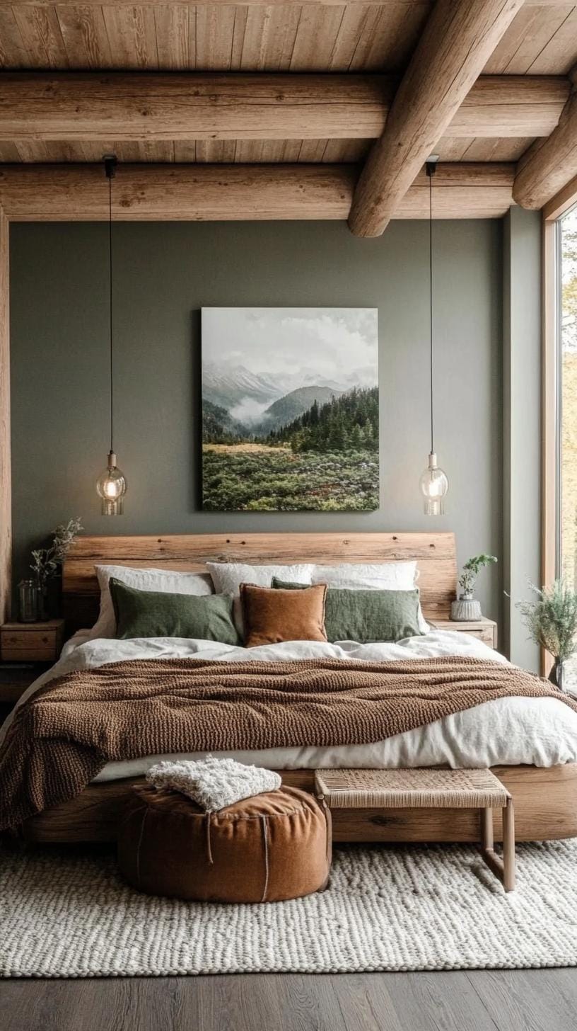 21 new bedroom ideas for your 2025 refreshment 18 5. Rich earthy tones with heavy blankets and pillow-2