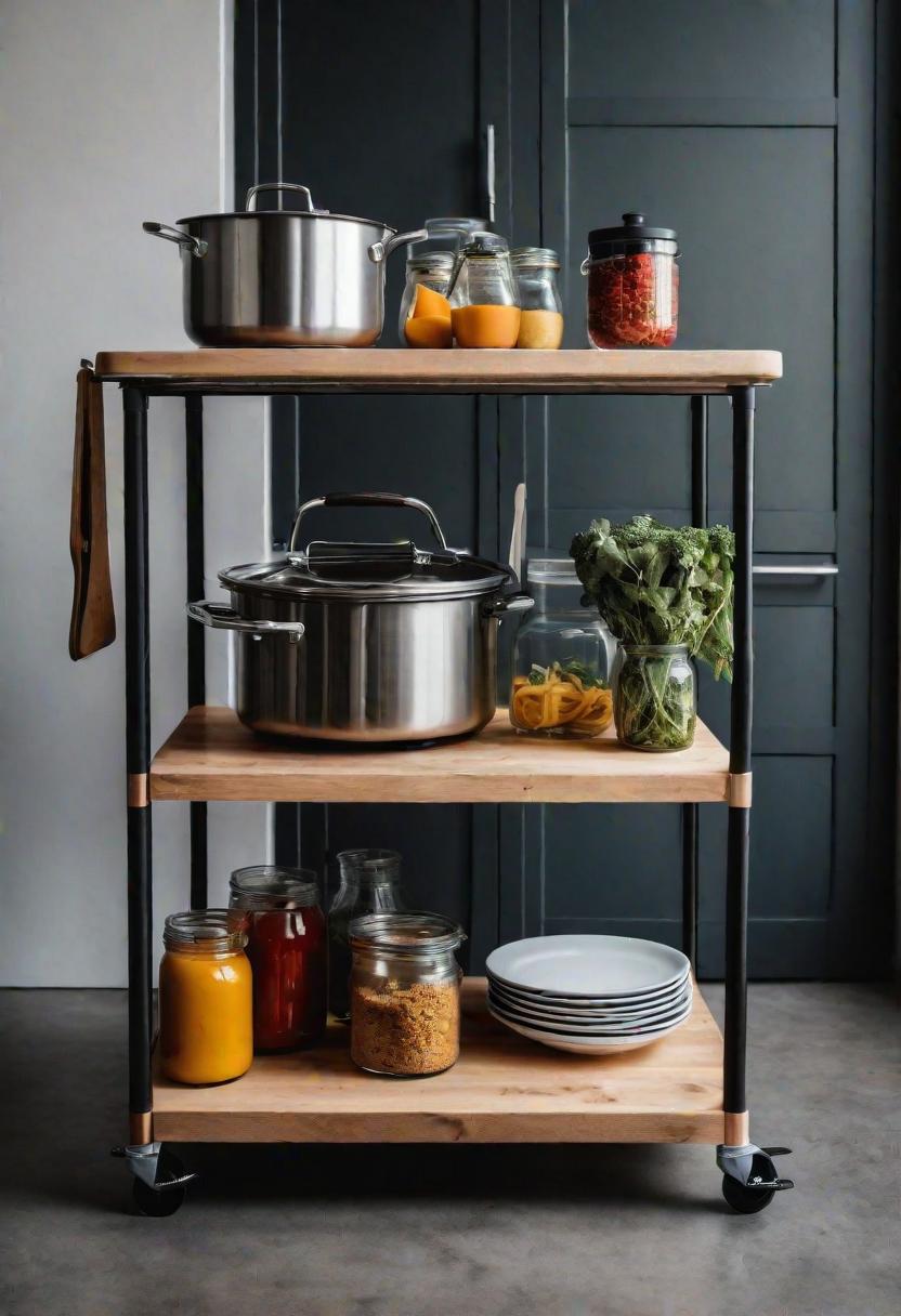 39 Clever Small Kitchen Ideas: Maximize Your Space with Stylish and Functional Designs 7 5. Rolling Island Cart: Kitchen Essential-0